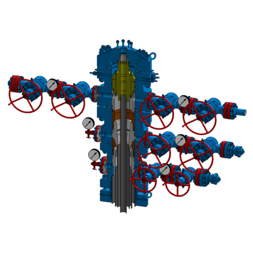 Устройство обвязки устья скважины (моноблок)